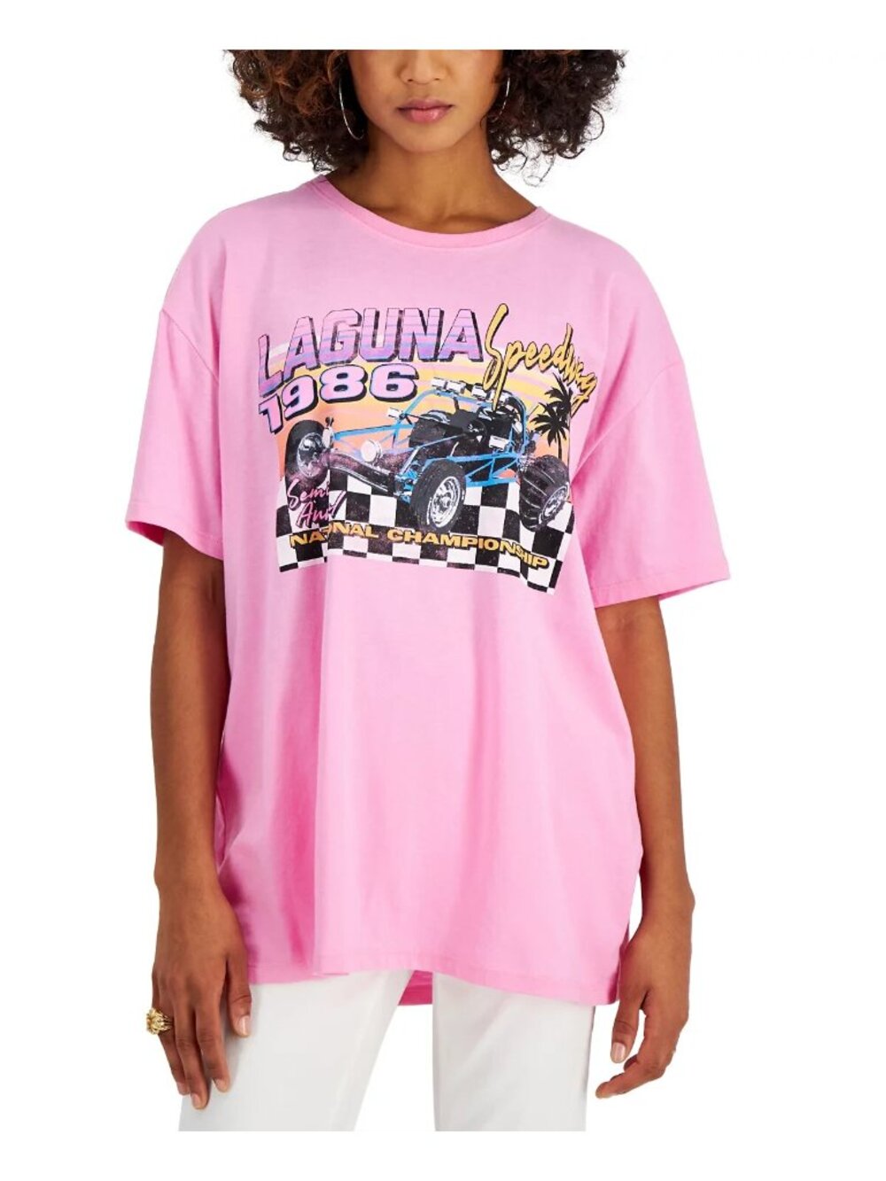 Grayson Threads Black Juniors' Laguna Speedway 1986 Graphic-Print T-Shirt Size M